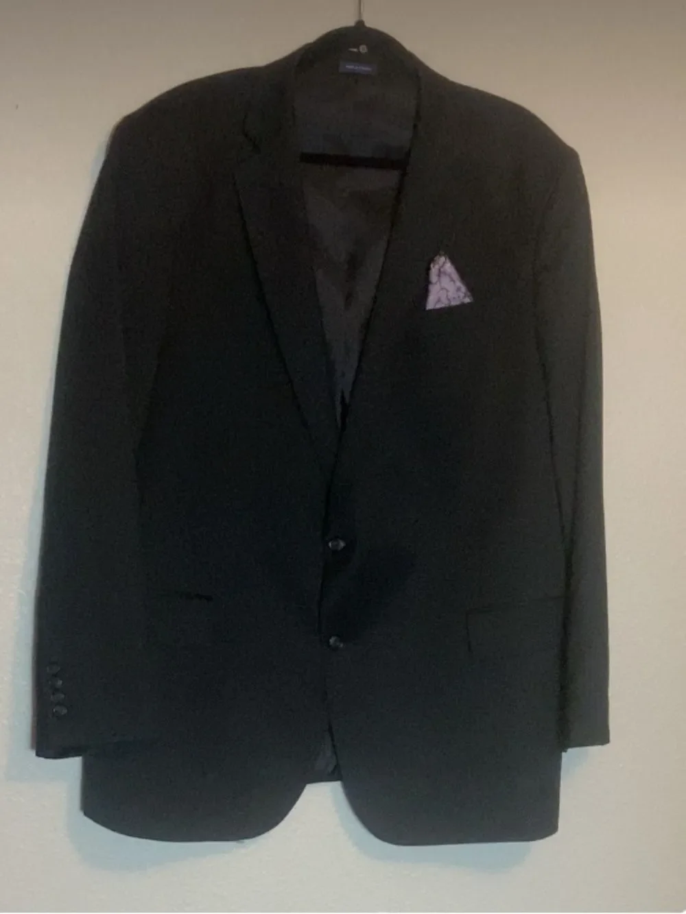 Tailored Culture STAFFORD  Men's Black Two-Button Notch Lapel Suit Jacket 48REG